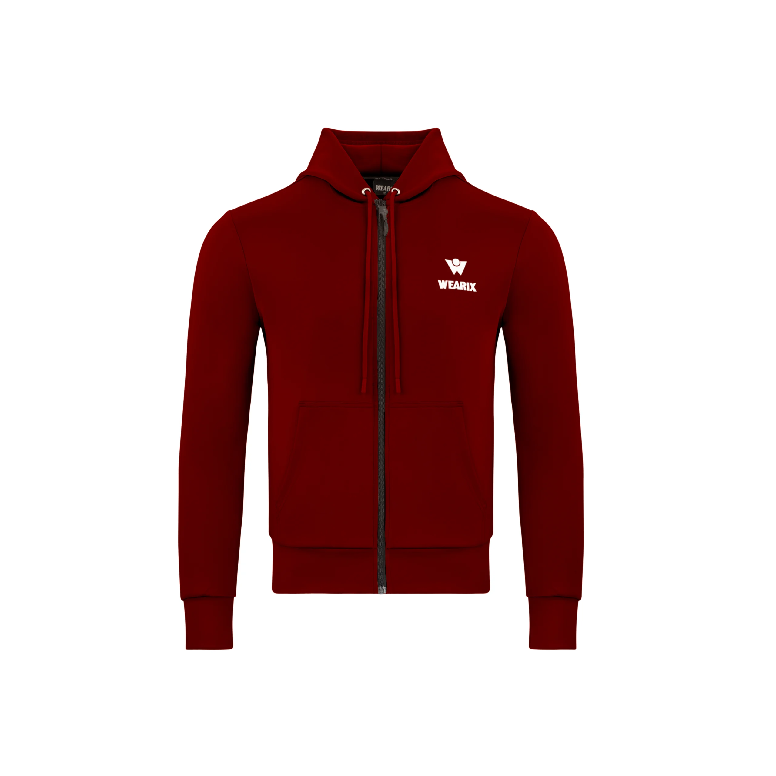 Men’s maroon zipper hoodie by Wearix